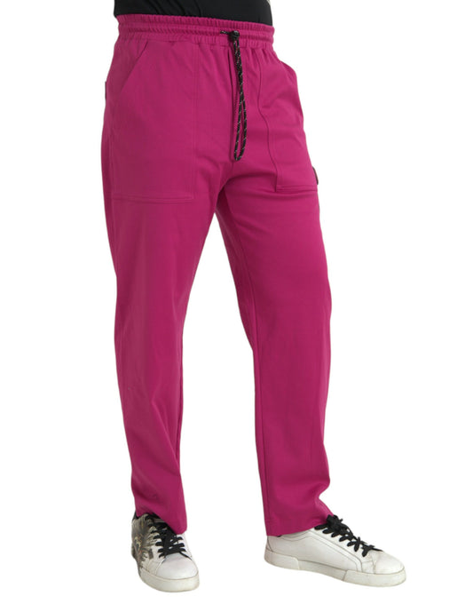 Dolce & Gabbana – Jogginghose aus Cargo-Baumwolle mit Logo in Rosa