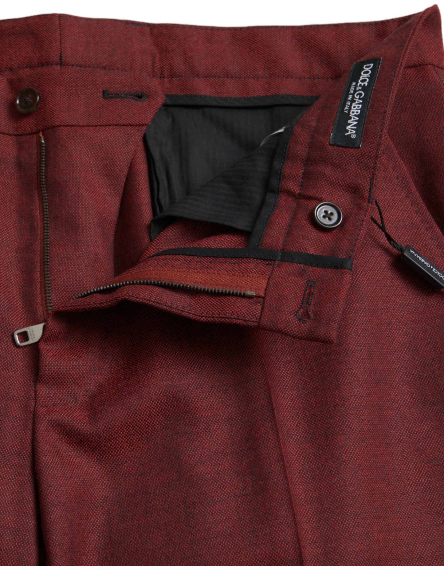 Dolce & Gabbana Kastanienbraune Woll-Skinny-Anzughose für Herren