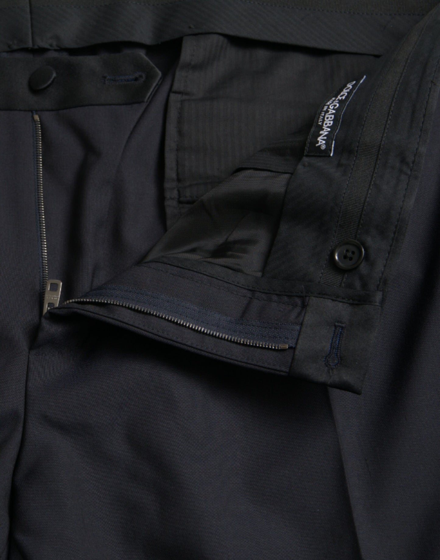 Dolce & Gabbana Blaue Herren-Enge Anzughose aus Wolle