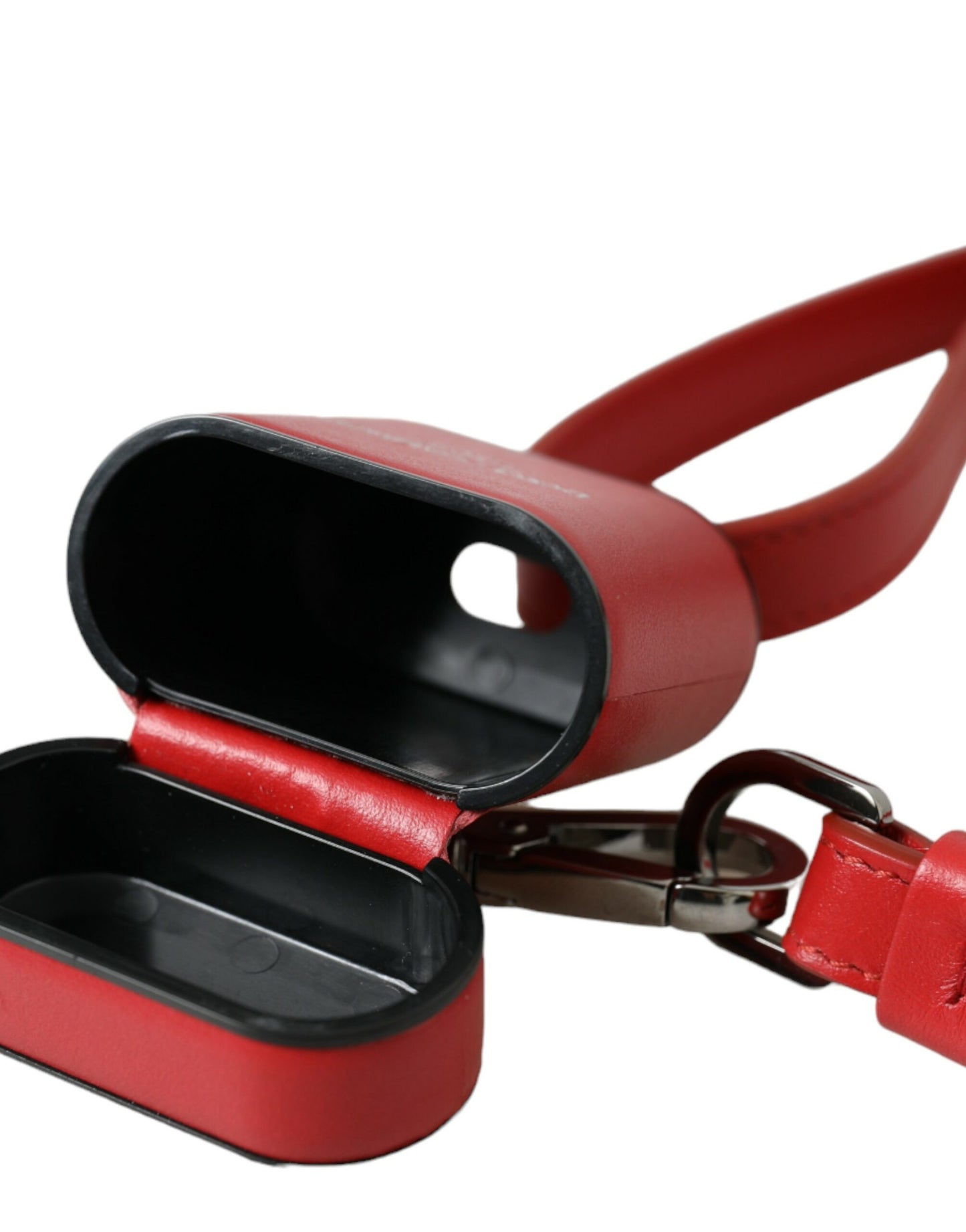 Dolce & Gabbana – Rotes Kalbsleder-Logo-Print-Band für Herren-Airpods-Etui