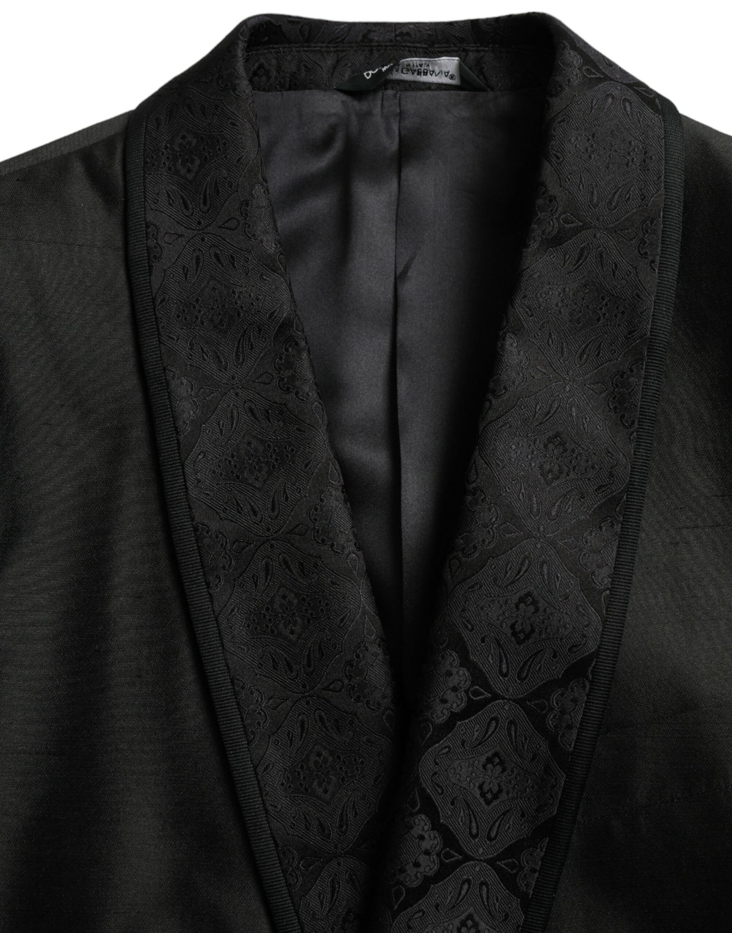 Dolce & Gabbana Schwarzer MARTINI Einreihiger Mantelblazer