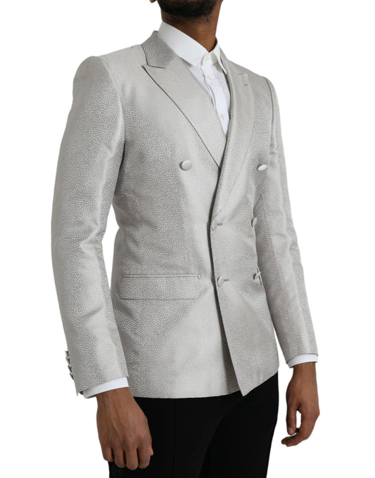 Dolce & Gabbana – Zweireihiger MARTINI-Mantelblazer in Off-White