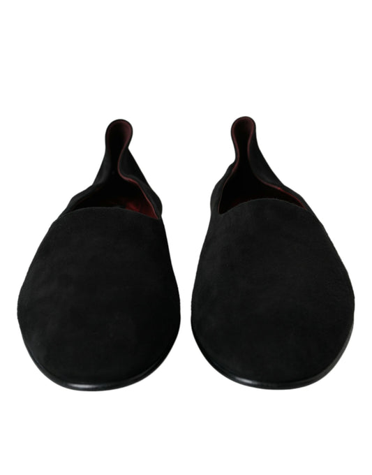 Dolce & Gabbana – Schwarze Wildleder-Loafer, formelle Kleider, Slipper