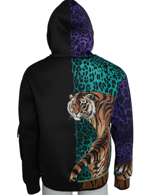 Dolce & Gabbana Mehrfarbiger Tiger-Kapuzenpullover
