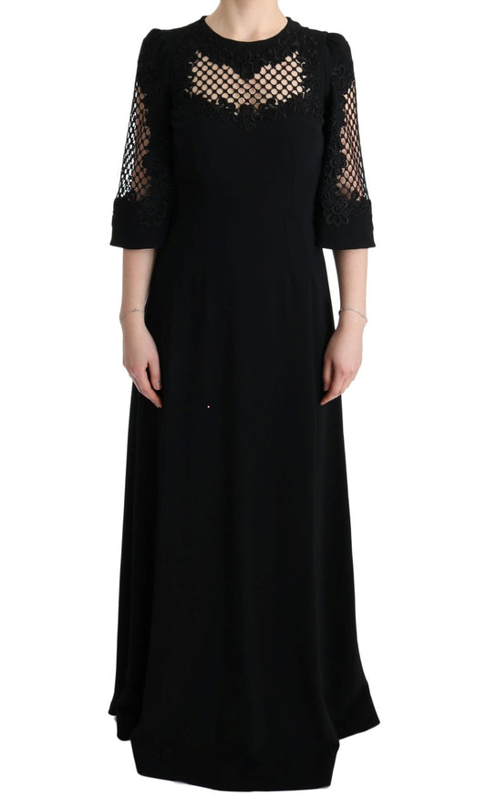 Dolce & Gabbana – Langes Maxi-Etuikleid aus Stretch in Schwarz
