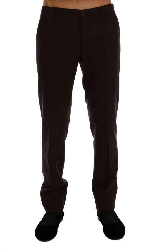 Dolce & Gabbana – Lilafarbene formelle Hose aus Wollstretch