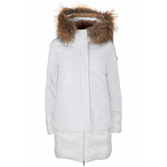 Yes Zee – Schicke, gesteppte Daunenjacke aus Nylon mit Pelzkapuze