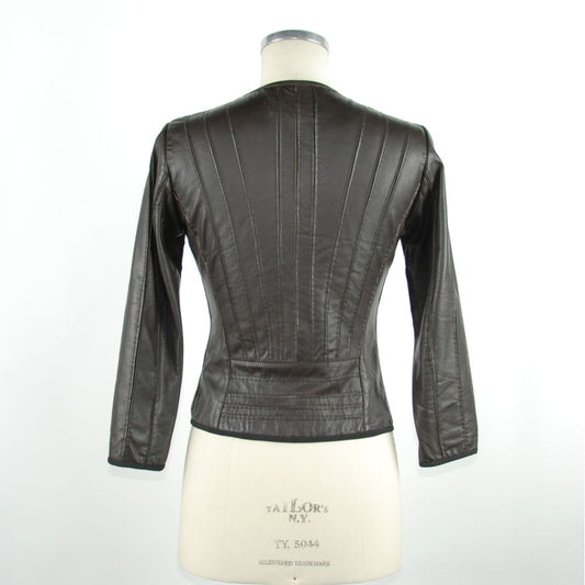 Emilio Romanelli Schwarze Lederjacke für Damen
