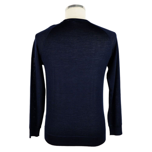 Emilio Romanelli Blauer Kaschmir-Herrenpullover