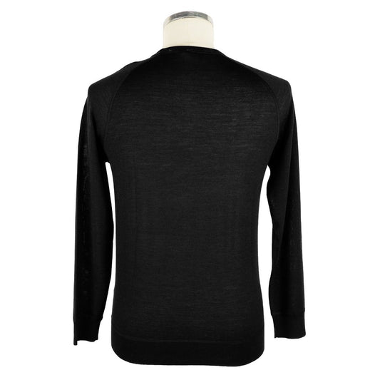 Emilio Romanelli Schwarzer Kaschmirpullover für Herren