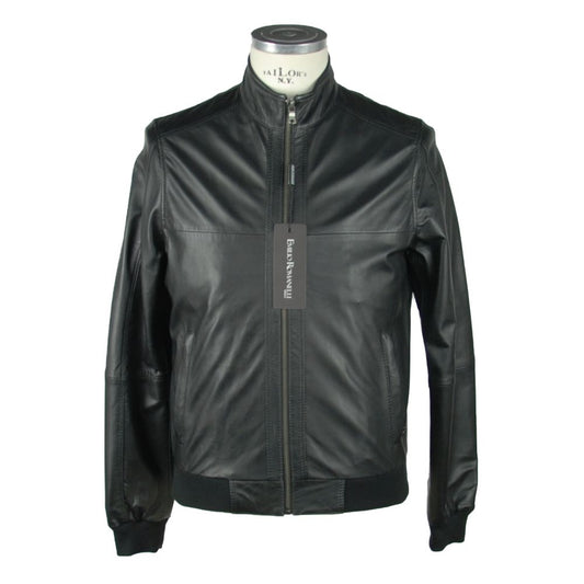 Emilio Romanelli Schwarze Lederjacke für Herren