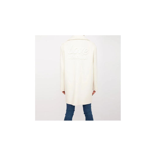 Love Moschino White Wool Women Coat