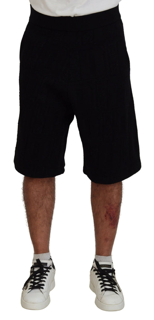 Dsquared² Schwarze, einfarbige Herren-Bermudashorts zum Überziehen