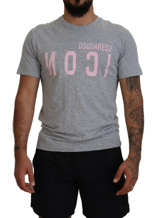 Dsquared² Graues T-Shirt aus Baumwolle mit kurzem Rundhalsausschnitt und Logo