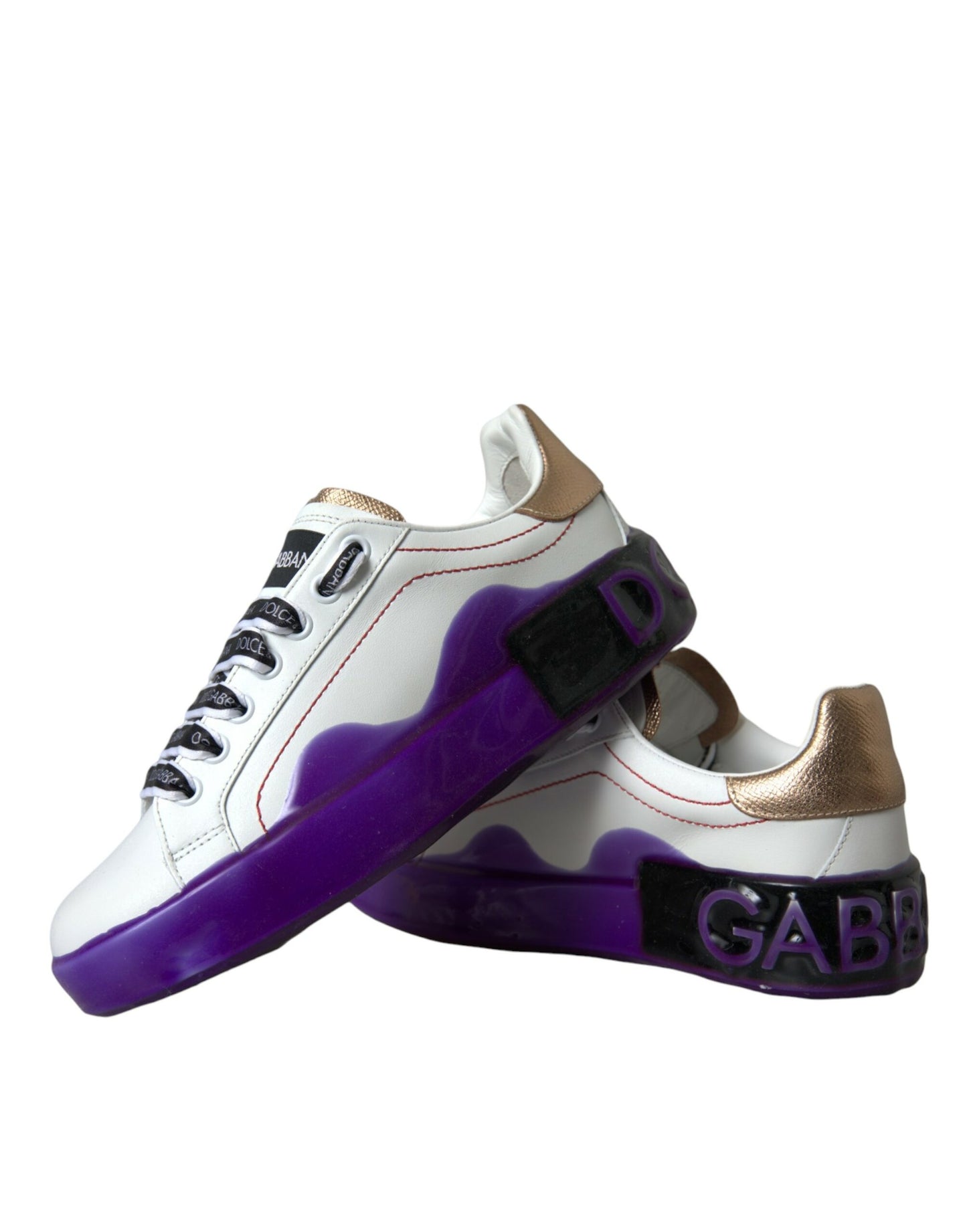 Dolce & Gabbana – Portofino – Niedrige Sneakers aus weißem Leder