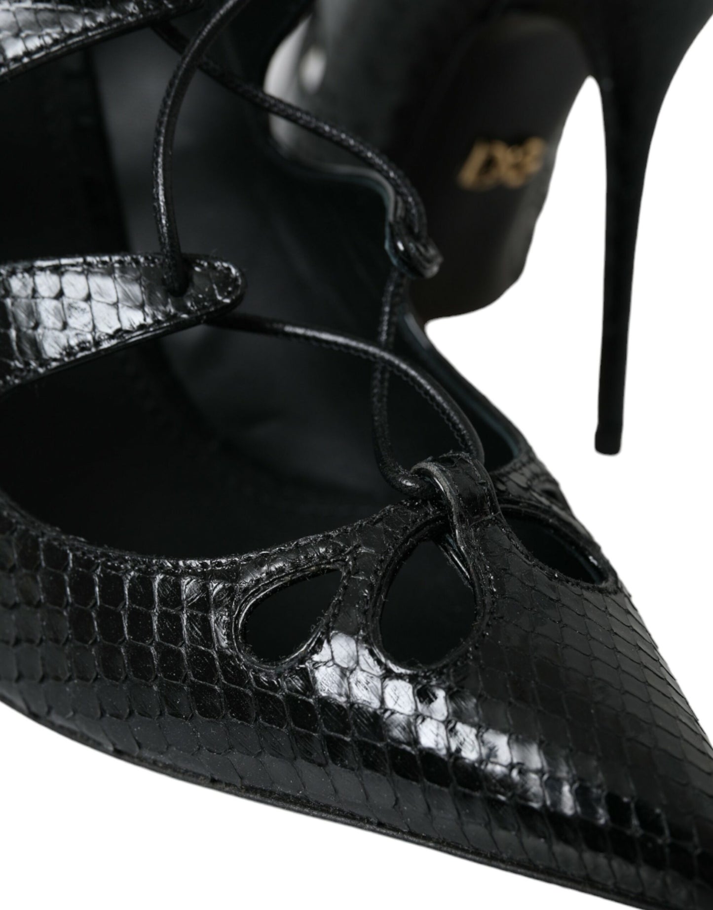 Dolce & Gabbana – Mary-Jane-Pumps aus schwarzem Pythonleder