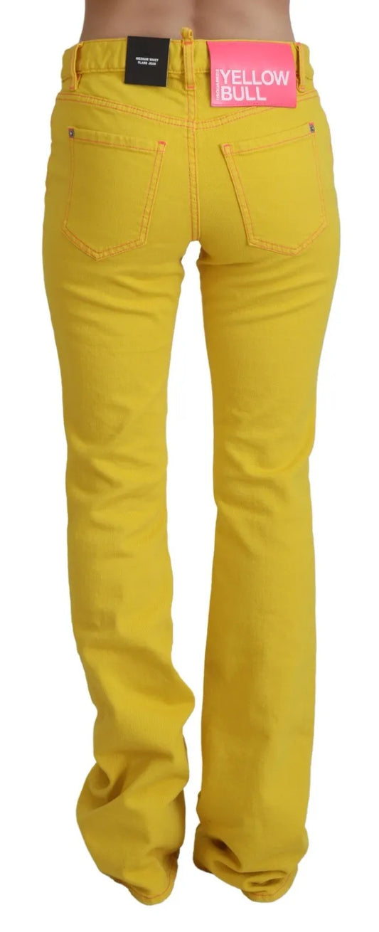 Dsquared² – Gelbe Schlagjeans aus Baumwolle mit mittlerer Taille