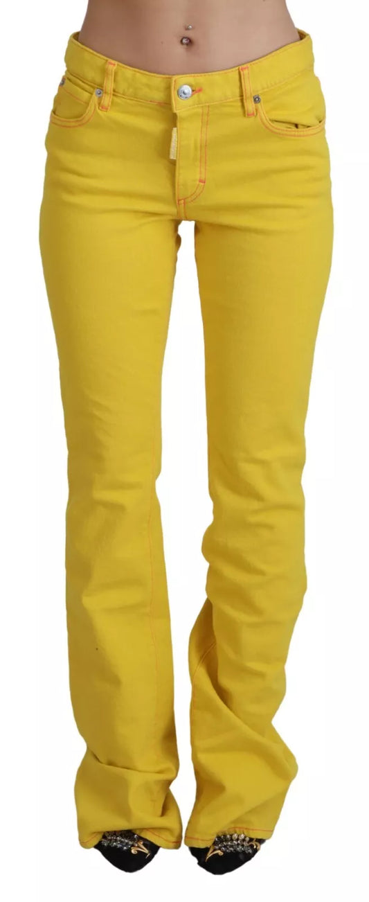 Dsquared² – Gelbe Schlagjeans aus Baumwolle mit mittlerer Taille