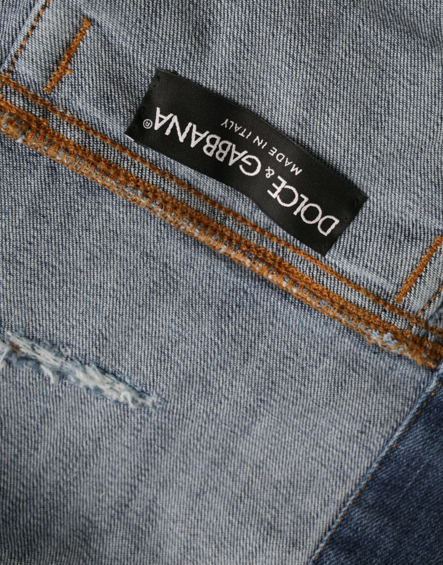 Dolce & Gabbana – Kurze Jeansjacke aus grüner Baumwolle mit Batikmuster