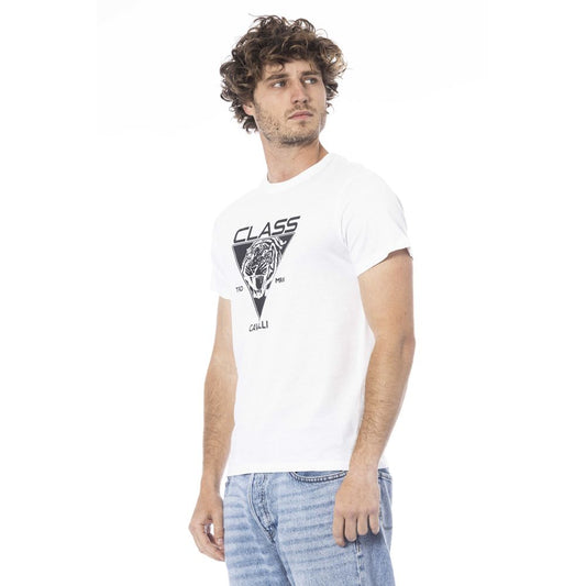 Cavalli Class Herren-T-Shirt aus weißer Baumwolle