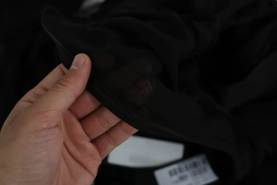 Dolce & Gabbana – Schwarzes, plissiertes Minikleid aus Seidenmischung