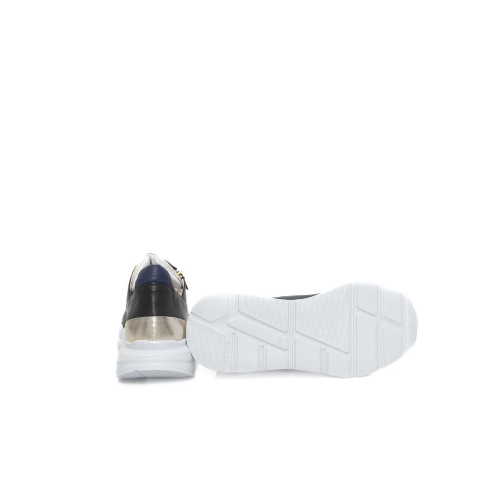 Cerruti 1881 Black Goatskin Women Sneaker