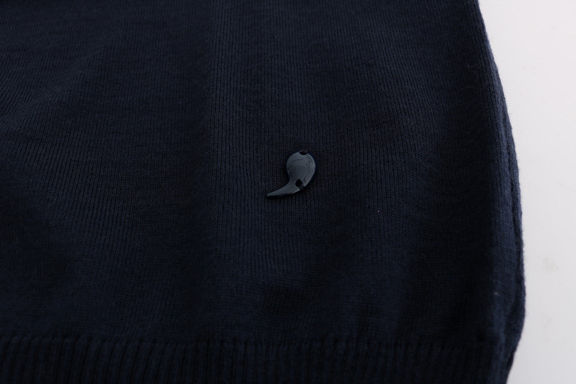 MARGHI LO' Blue Wool Long Sleeve Shift Dress