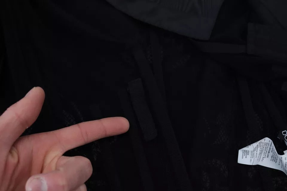 Dolce & Gabbana – Schwarze, transparente Korsettjacke aus Organza-Seide mit Spitze