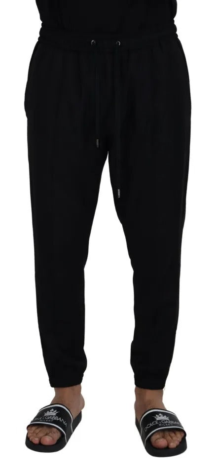 Dolce & Gabbana Schwarze Jogger-Jogginghose aus Wolle