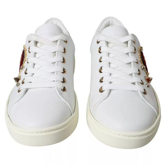 Dolce & Gabbana Weiße Portofino Sacred Heart Sneakers Damen Schuhe