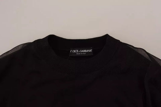 Dolce & Gabbana Schwarzer Polyester-Logo-Pullover für Herren