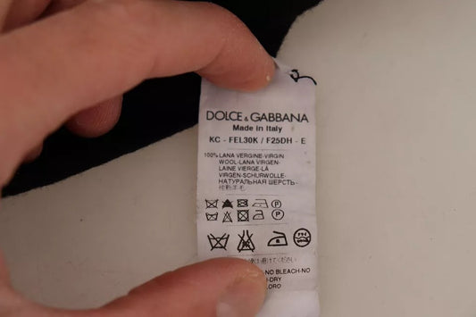 Dolce & Gabbana – Schwarzer Wollstrick-Cardigan mit Knopfleiste
