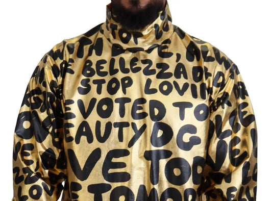 Dolce & Gabbana Rollkragenpullover mit goldenem Logo-Print