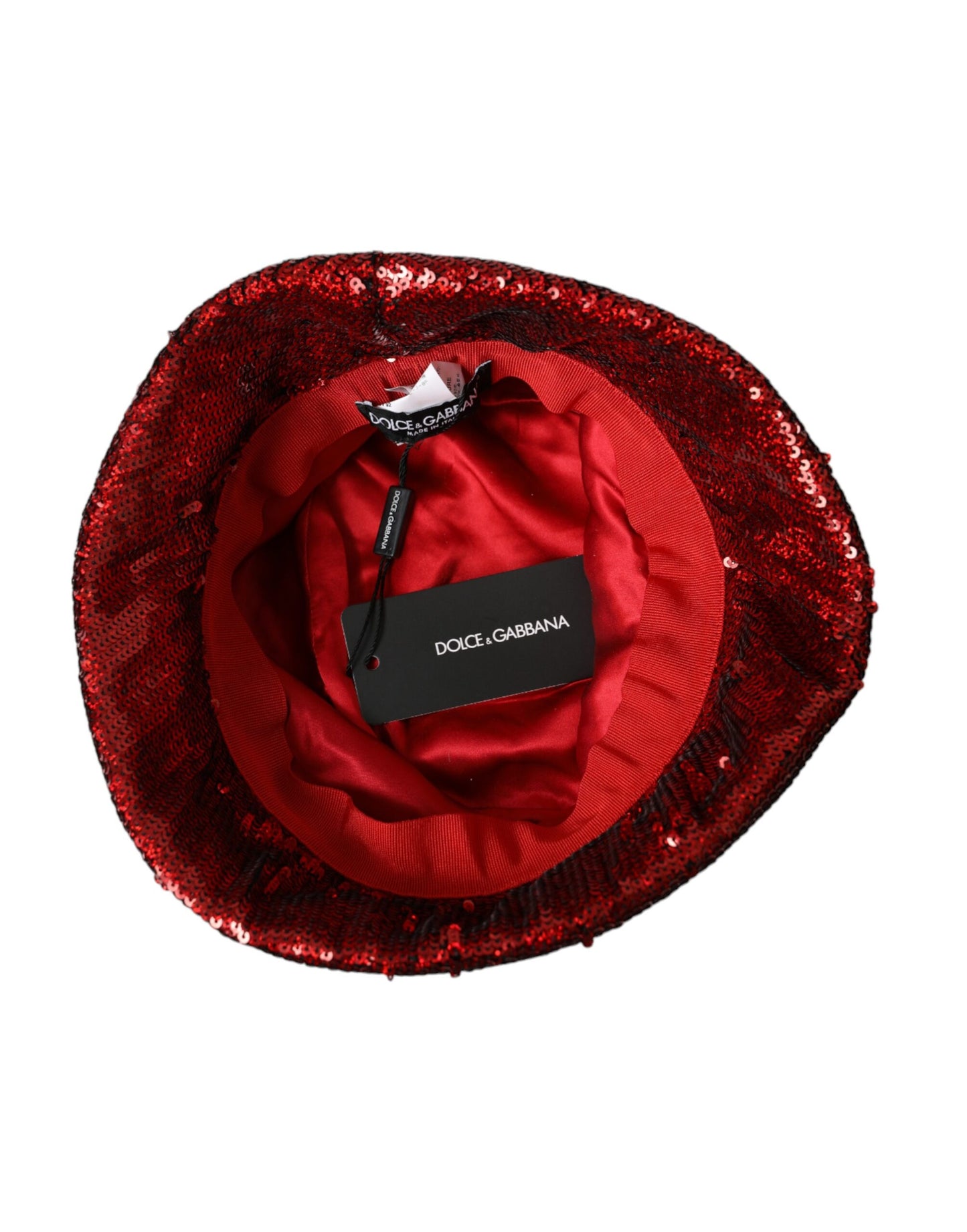 Dolce & Gabbana – Roter Nylon-Fischerhut mit Pailletten für Herren