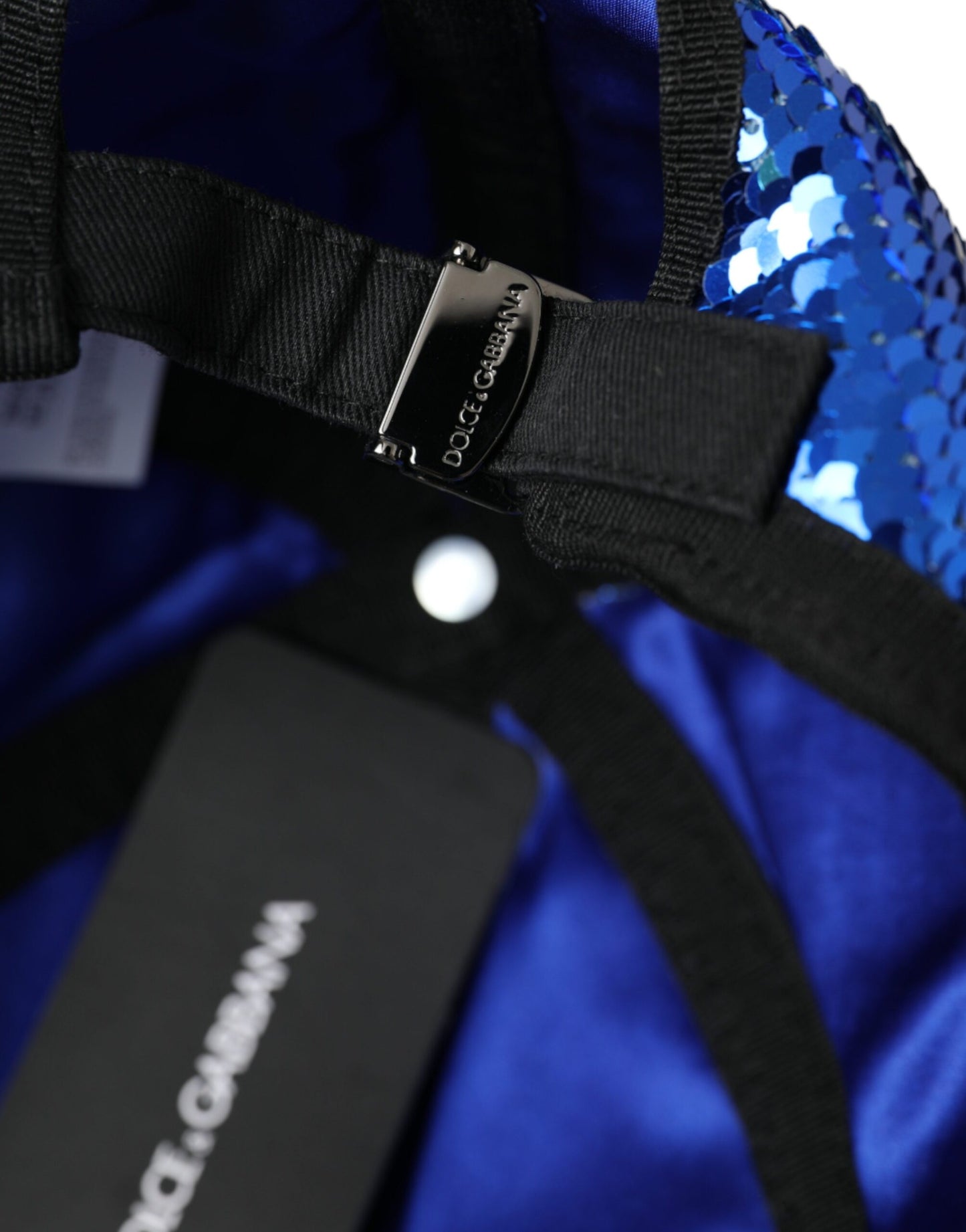 Dolce & Gabbana Royalblaue Baseballmütze mit Pailletten für Herren