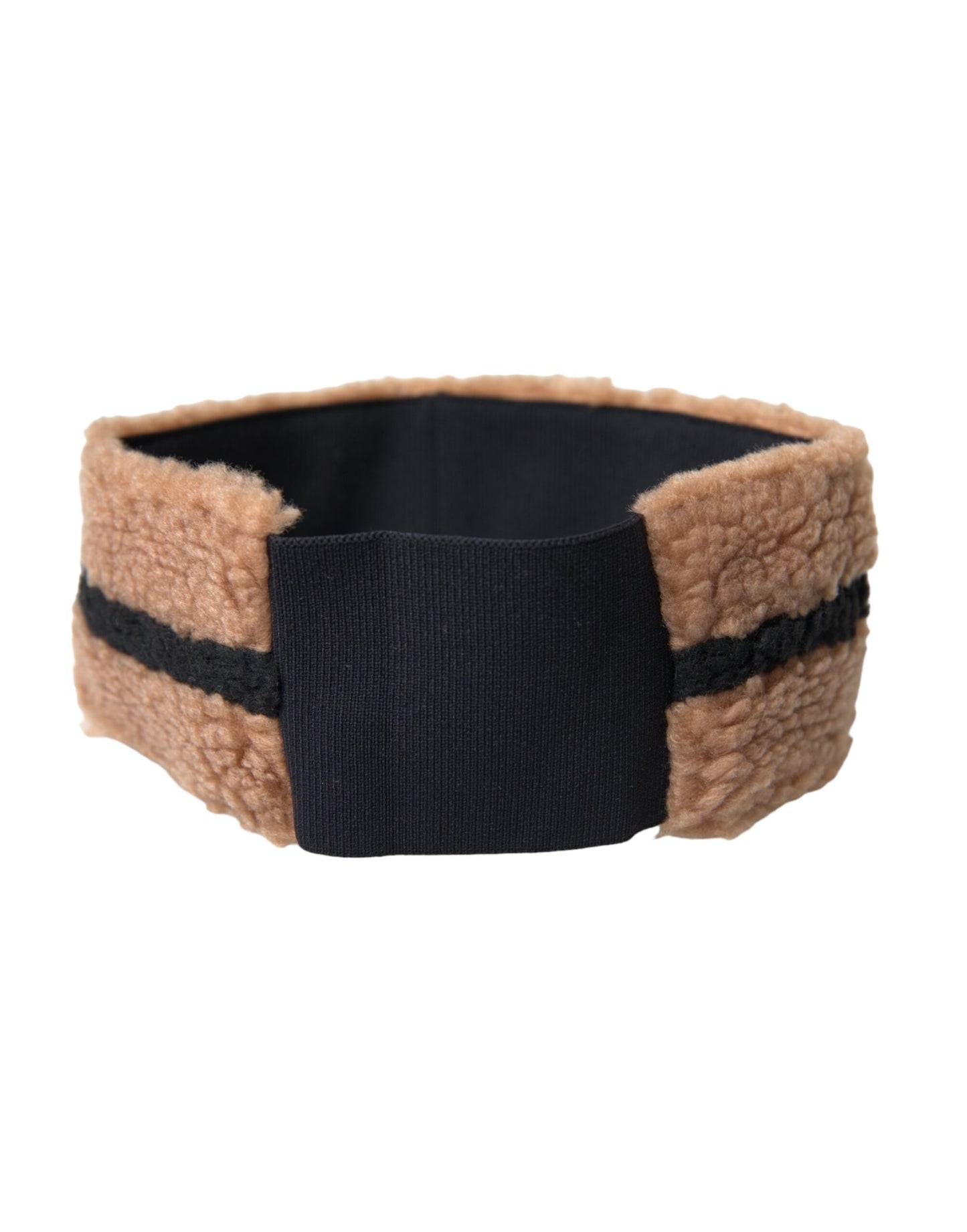 Dolce & Gabbana Braun Schwarz Fleece Wolle Stirnband Hut Herren