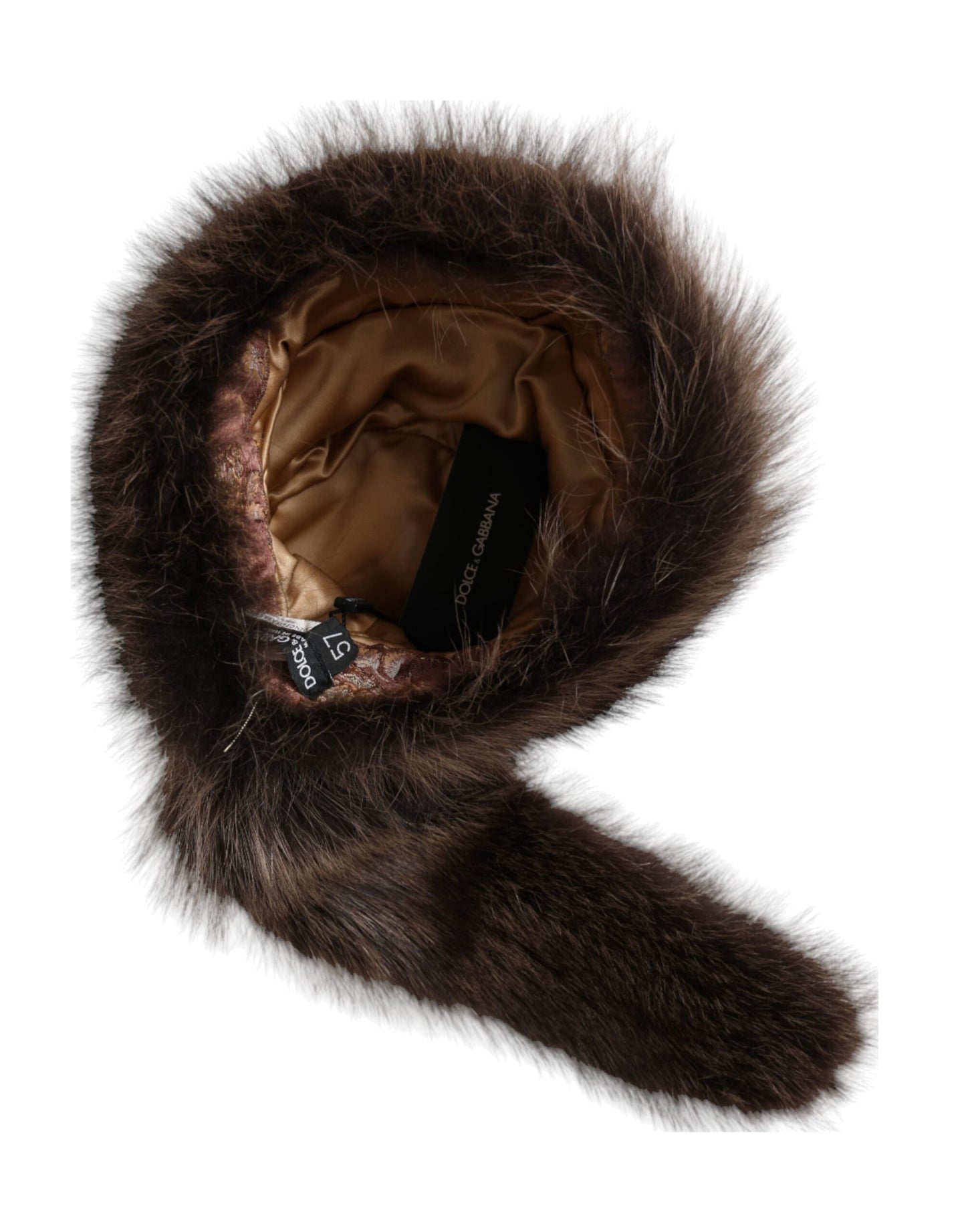Dolce & Gabbana Damen Brauner Waschbärpelz-Fischerhut
