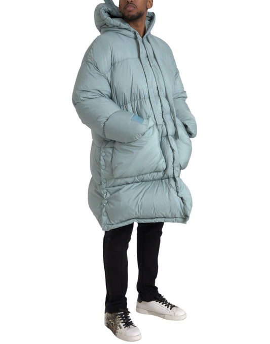 Dolce & Gabbana Herren Steppjacke mit Kapuze in Hellblau