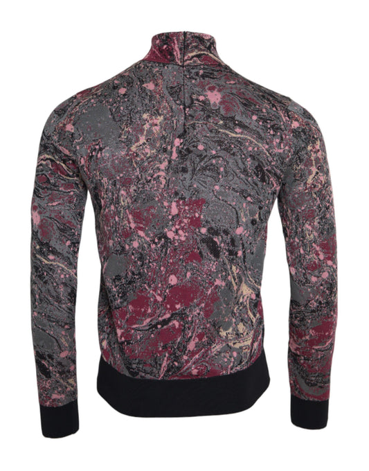 Dolce & Gabbana Herrenpullover mit Rollkragen und mehrfarbiger Grafik