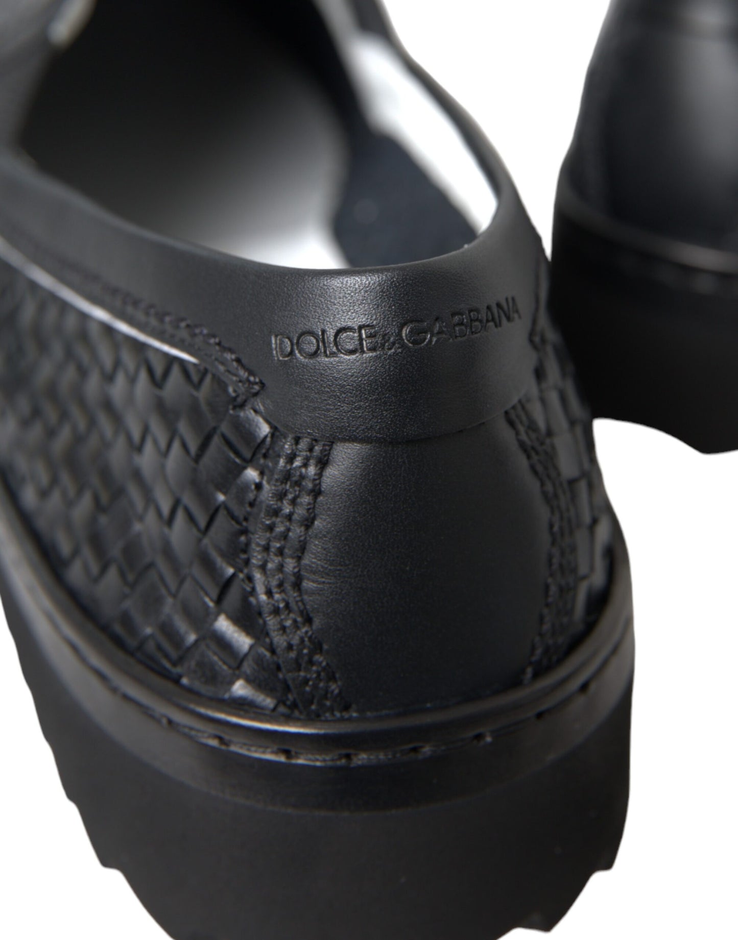 Dolce & Gabbana Herren Loafer aus gewebtem Büffelleder in Schwarz
