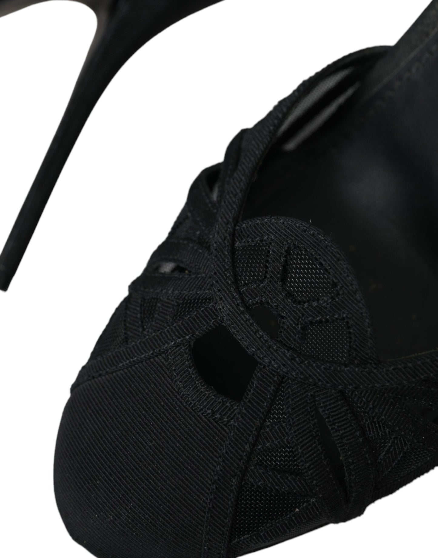 Dolce & Gabbana Schwarze Mesh-Sandalen mit Knöchelriemen