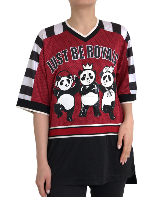 Dolce & Gabbana – Mehrfarbiges, übergroßes T-Shirt mit Panda-Motiv „Royals“