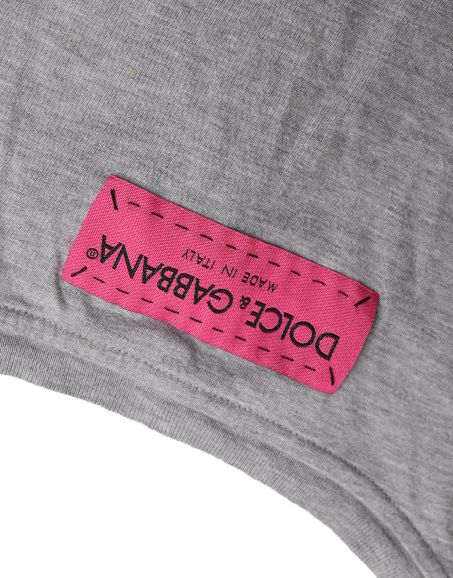 Dolce & Gabbana Graues L'Amore E'Bellezza Top-T-Shirt aus Baumwolle