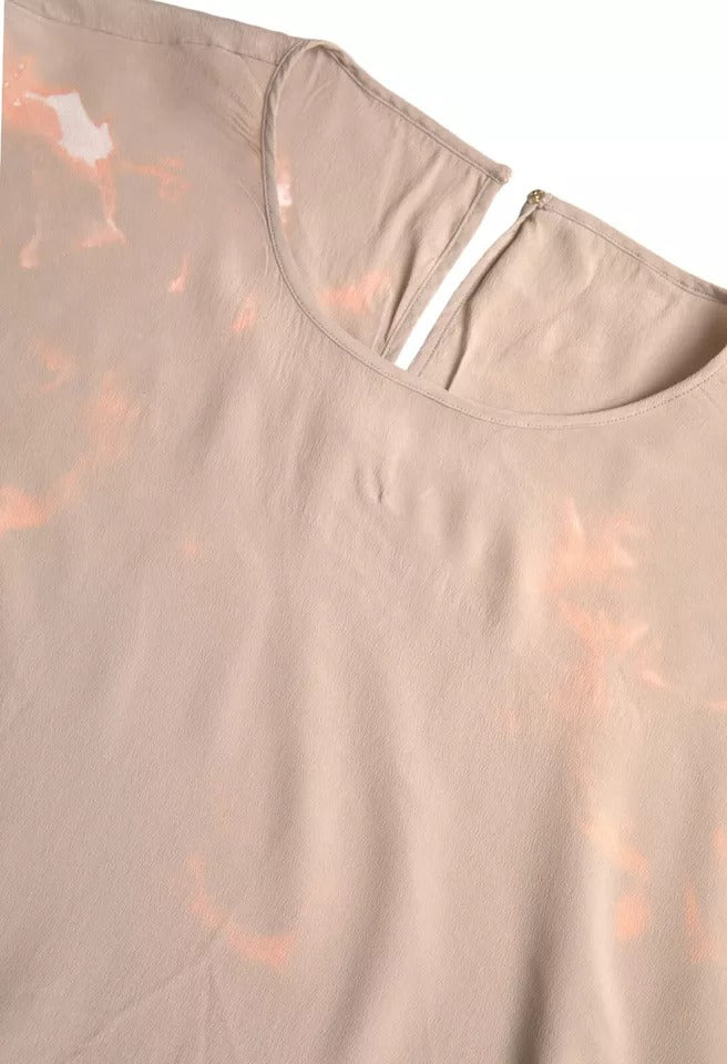 Dolce & Gabbana – Braunes Blusenoberteil mit Rundhalsausschnitt und kurzen Ärmeln