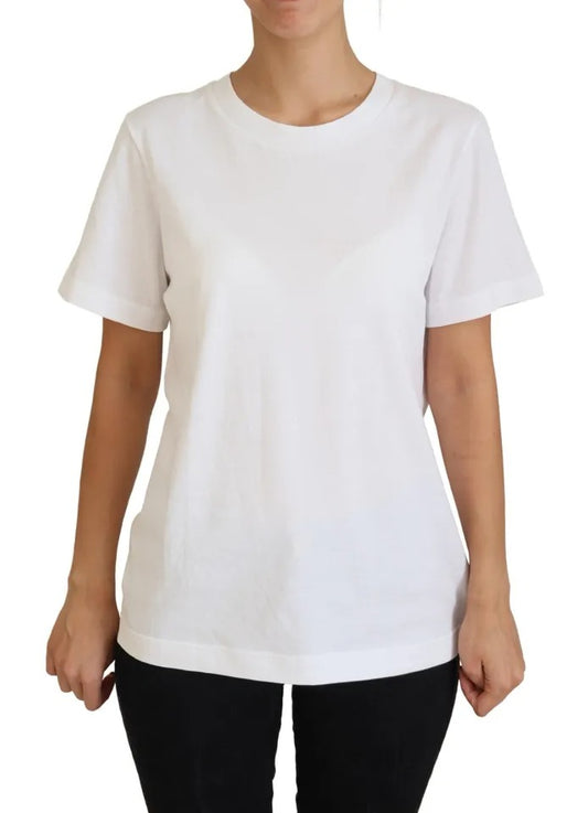 Dolce & Gabbana – Optisches, weißes, bedrucktes Kurzarm-Top