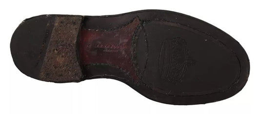 Dolce & Gabbana – Schwarze Brogue-Oxford-Abendschuhe aus Leder