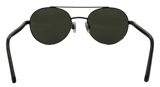 Dolce & Gabbana Sonnenbrille DG2245, mattschwarzer Stahlrahmen, grüne Gläser