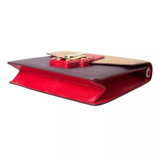 Dolce & Gabbana – Mehrfarbige Umhängetasche „Lucia“ aus gebürstetem Leder