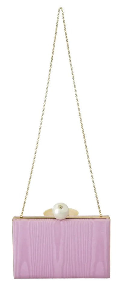 Dolce & Gabbana Clutch aus rosa Seide mit Goldrahmen, Abendtasche für Partys