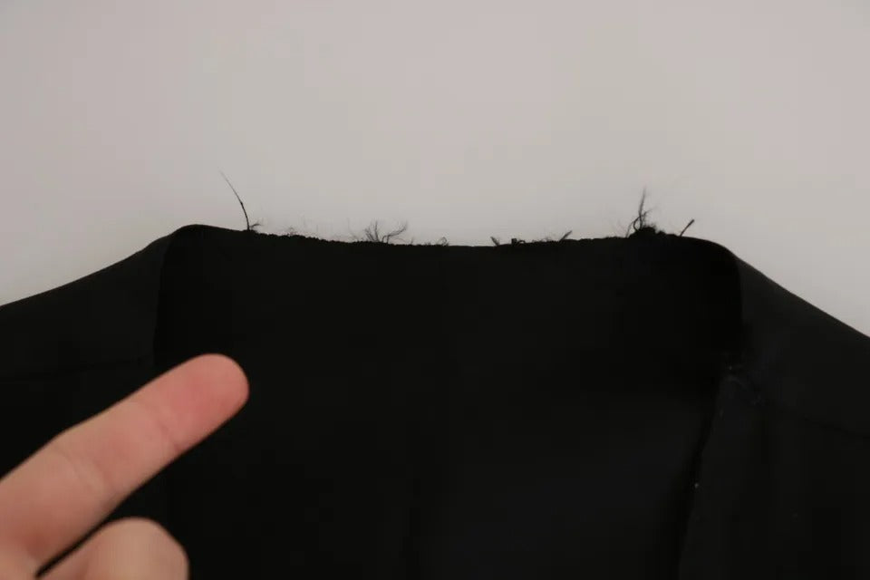 Dolce & Gabbana – Schwarze, einfarbige Weste „STAFF“ in schmaler Passform